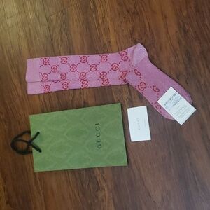 Gucci Women's GG Interlocking Pink Socks Size Medium Brand New